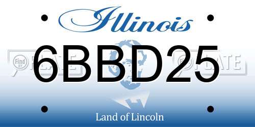 6BBD25 Illinois License Plate