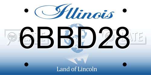 6BBD28 Illinois License Plate