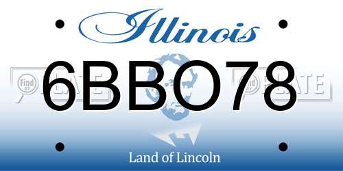 6BBO78 Illinois License Plate