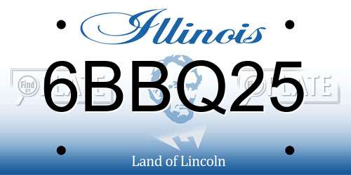 6BBQ25 Illinois License Plate