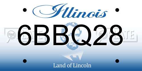 6BBQ28 Illinois License Plate