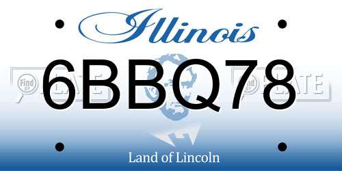 6BBQ78 Illinois License Plate