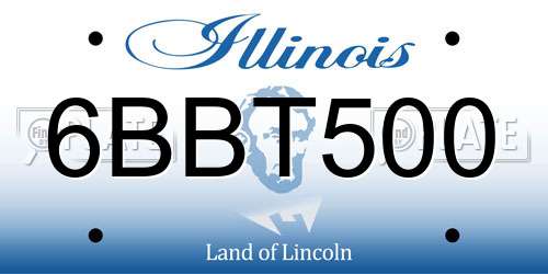 6BBT500 Illinois License Plate