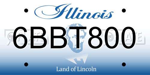 6BBT800 Illinois License Plate