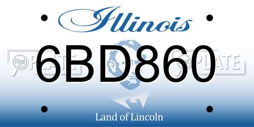 6BD860 Illinois License Plate