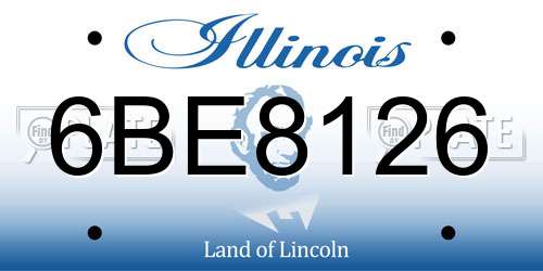 6BE8126 Illinois License Plate