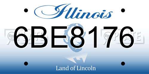6BE8176 Illinois License Plate