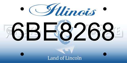 6BE8268 Illinois License Plate