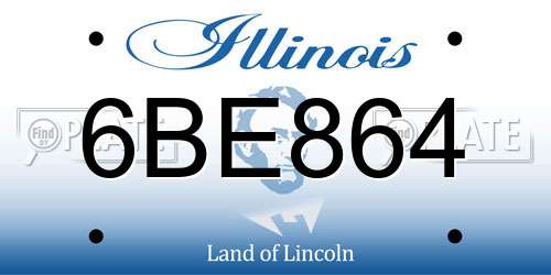 6BE864 Illinois License Plate