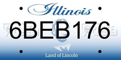 6BEB176 Illinois License Plate