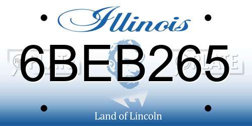 6BEB265 Illinois License Plate