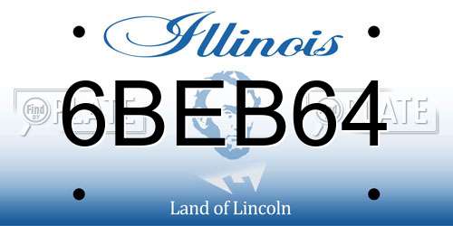 6BEB64 Illinois License Plate