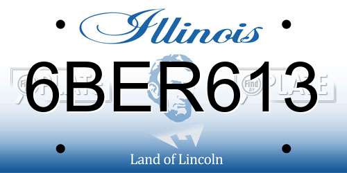 6BER613 Illinois License Plate