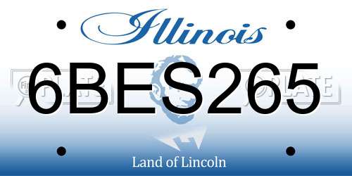 6BES265 Illinois License Plate