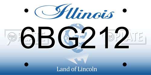 6BG212 Illinois License Plate