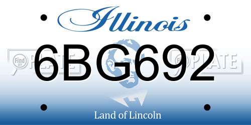 6BG692 Illinois License Plate