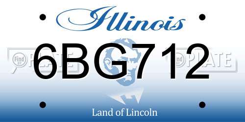 6BG712 Illinois License Plate