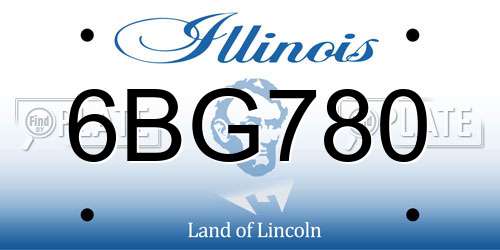 6BG780 Illinois License Plate