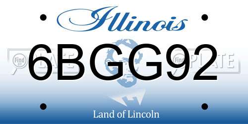 6BGG92 Illinois License Plate