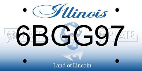 6BGG97 Illinois License Plate