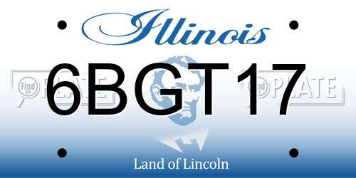6BGT17 Illinois License Plate
