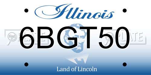 6BGT50 Illinois License Plate