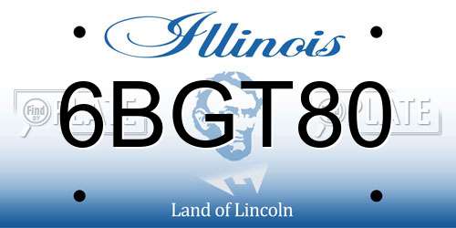 6BGT80 Illinois License Plate