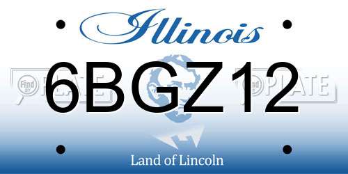 6BGZ12 Illinois License Plate