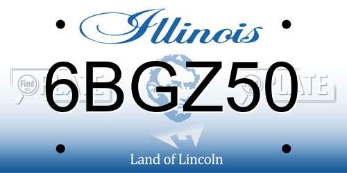 6BGZ50 Illinois License Plate