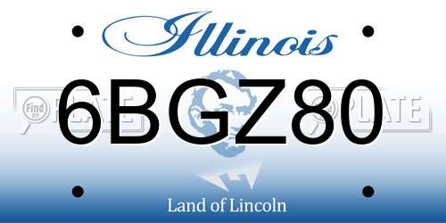 6BGZ80 Illinois License Plate