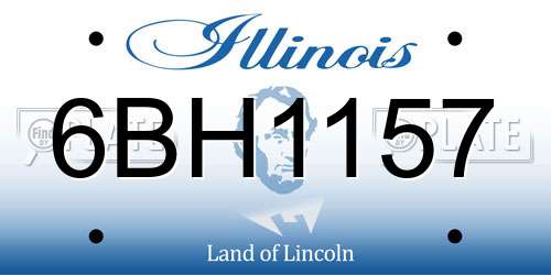 6BH1157 Illinois License Plate