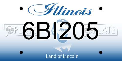 6BI205 Illinois License Plate