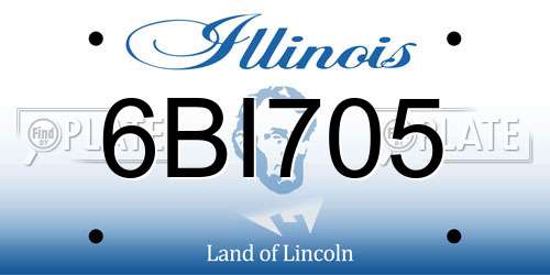 6BI705 Illinois License Plate