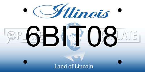 6BIT08 Illinois License Plate