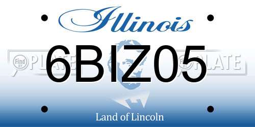 6BIZ05 Illinois License Plate
