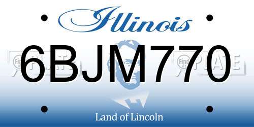 6BJM770 Illinois License Plate