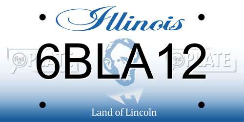 6BLA12 Illinois License Plate
