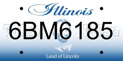 6BM6185 Illinois License Plate