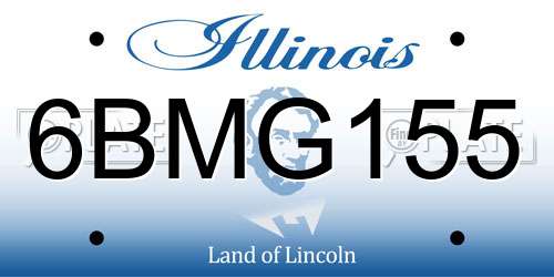 6BMG155 Illinois License Plate