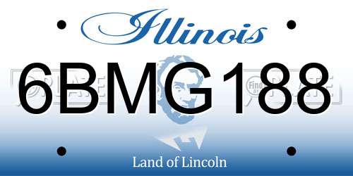6BMG188 Illinois License Plate