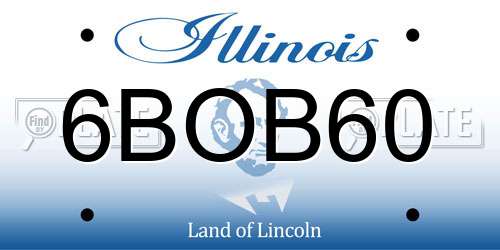 6BOB60 Illinois License Plate