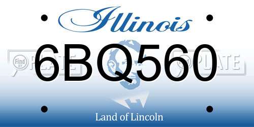 6BQ560 Illinois License Plate