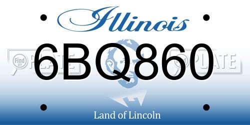 6BQ860 Illinois License Plate