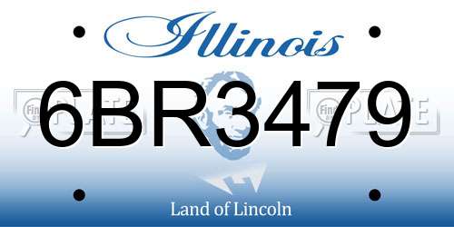 6BR3479 Illinois License Plate