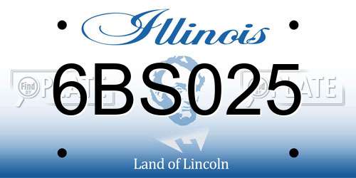 6BS025 Illinois License Plate