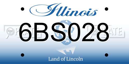 6BS028 Illinois License Plate