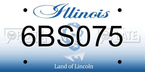 6BS075 Illinois License Plate