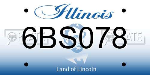 6BS078 Illinois License Plate