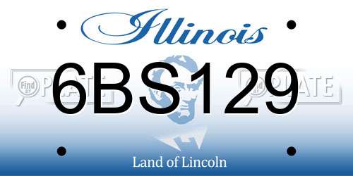 6BS129 Illinois License Plate