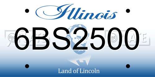 6BS2500 Illinois License Plate